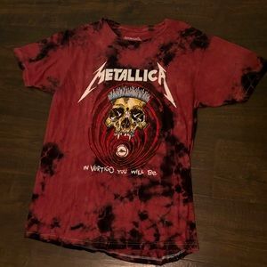 Metallica “in vertigo you will be” tie dye men’s size small graphic tee